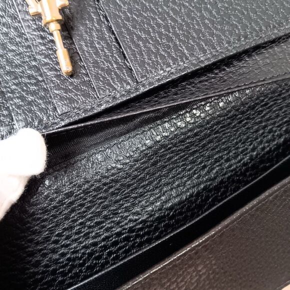 Gucci Jackie 1961 Black Pebble Leather Large Size Wallet - Picture 9 of 13